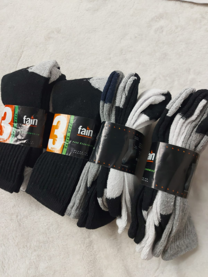 MEDIAS DEPORTIVAS CON TALON FAIN - PACK X3